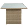 Garden Dining Table Brown 200x100 cm - PE Rattan & Glass