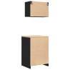 Garage Cabinets 2 pcs - Durable Black Engineered Wood Storage