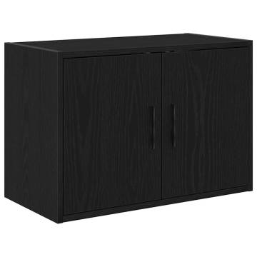 Garage Cabinets 2 pcs - Durable Black Engineered Wood Storage