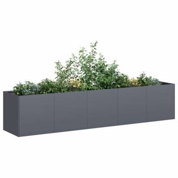 Stylish Anthracite Planter 200x40x40 cm - Durable Steel