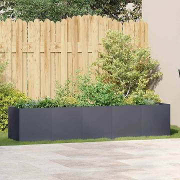 Stylish Anthracite Planter 200x40x40 cm - Durable Steel