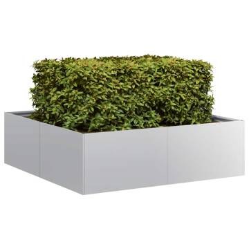 Stylish Galvanised Steel Planter 100x100x30 cm for Outdoor Spaces