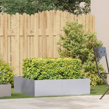 Stylish Galvanised Steel Planter 100x100x30 cm for Outdoor Spaces