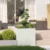 Stylish White Steel Planter | 80x80x80 cm for Outdoor Spaces