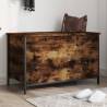 Storage Bench Smoked Oak 80x42.5x50 cm Engineered Wood Colour smoked oak Size 80 x 42.5 x 50 cm 