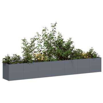 Stylish Anthracite Planter - 280x40x40 cm Cold-Rolled Steel