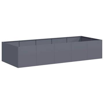 Stylish Anthracite Steel Planter 200x80x40 cm | HipoMarket