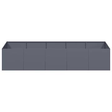 Stylish Anthracite Steel Planter 200x80x40 cm | HipoMarket