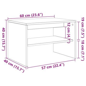 Stylish White TV Cabinet 60x40 cm | Durable Engineered Wood