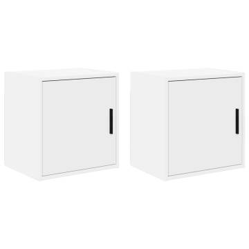 2 pcs White Garage Wall Cabinets - Durable Storage Solution