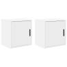 2 pcs White Garage Wall Cabinets - Durable Storage Solution