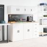 2 pcs White Garage Wall Cabinets - Durable Storage Solution