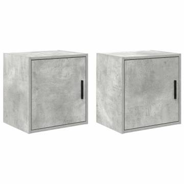 Garage Wall Cabinets - 2 pcs Concrete Grey Engineered Wood