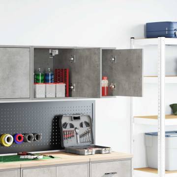 Garage Wall Cabinets - 2 pcs Concrete Grey Engineered Wood