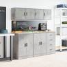 Garage Wall Cabinets - 2 pcs Concrete Grey Engineered Wood