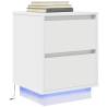  Bedside Cabinet with LED Lights White 38x34x50 cm Colour white Size 38 x 34 x 50 cm Quantity in Package 1 