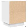 Stylish White Bedside Cabinet with LED Lights - 38x34x50 cm