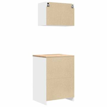 Garage Cabinets 2 pcs - White Engineered Wood | HipoMarket UK