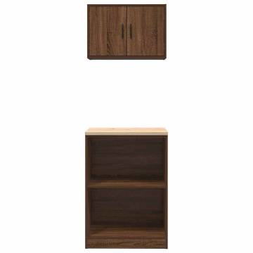 Garage Cabinets 2 pcs Brown Oak - Organize Your Tools