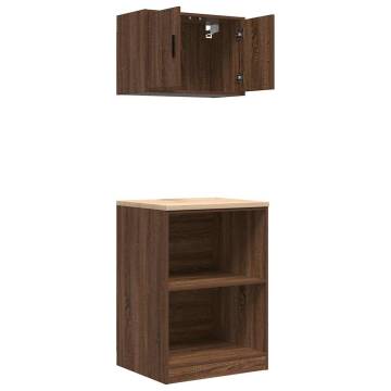 Garage Cabinets 2 pcs Brown Oak - Organize Your Tools