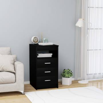 Drawer Cabinet Black 40x50x76 cm | Stylish Storage Solution