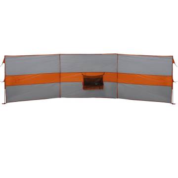 Camping Windbreak Grey & Orange 490x123 cm - Waterproof