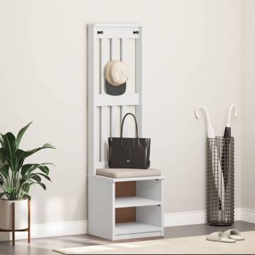 Hall Tree SANDENS White 45x40x159.5 cm - Stylish Storage Solution