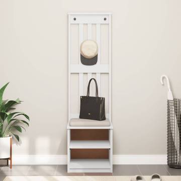 Hall Tree SANDENS White 45x40x159.5 cm - Stylish Storage Solution