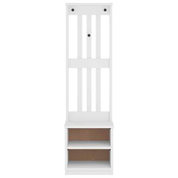 Hall Tree SANDENS White 45x40x159.5 cm - Stylish Storage Solution