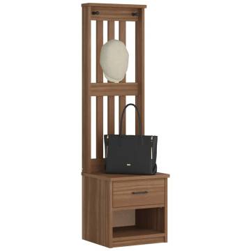 Stylish Hall Tree SANDENS 45x40x159.5 cm Solid Wood Pine