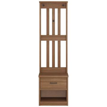 Stylish Hall Tree SANDENS 45x40x159.5 cm Solid Wood Pine