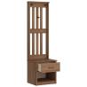 Stylish Hall Tree SANDENS 45x40x159.5 cm Solid Wood Pine