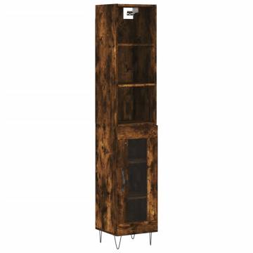 Stylish Highboard in Smoked Oak - 34.5x34x180 cm | Hipo Market