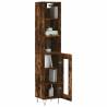 Stylish Highboard in Smoked Oak - 34.5x34x180 cm | Hipo Market