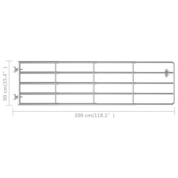 5 Bar Field Gate Steel | Durable Silver Gate for Livestock