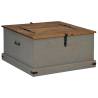 HALDEN Grey Storage Chest - 91x91x47 cm Solid Pine Wood