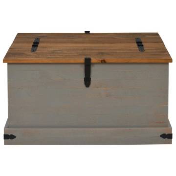 HALDEN Grey Storage Chest - 91x91x47 cm Solid Pine Wood