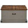 HALDEN Grey Storage Chest - 91x91x47 cm Solid Pine Wood