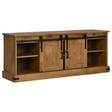 HALDEN TV Cabinet - 150x40x60 cm, Solid Wood, 2 Sliding Doors