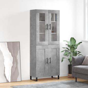 Stylish Highboard Concrete Grey | 69.5x34x180 cm | Hipomarket