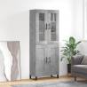 Highboard Concrete Grey 69.5x34x180 cm Engineered Wood Colour concrete grey Quantity in Package 1 Model 2 wood doors 