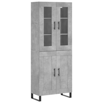 Stylish Highboard Concrete Grey | 69.5x34x180 cm | Hipomarket