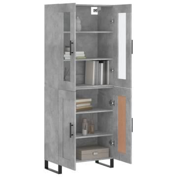 Stylish Highboard Concrete Grey | 69.5x34x180 cm | Hipomarket