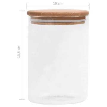 Storage Glass Jars with Bamboo Lid - 4 pcs 800 ml | HipoMarket