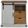 HALDEN Sideboard with Sliding Door - Solid Wood 80x40x80 cm