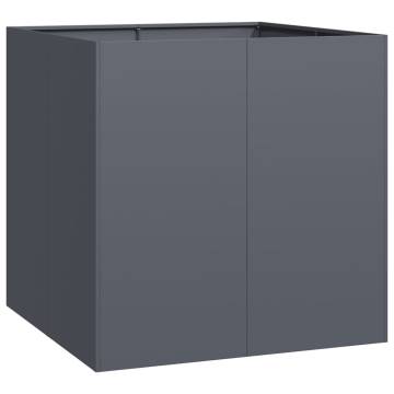 Stylish Anthracite Steel Planter 80x80x80 cm | HipoMarket