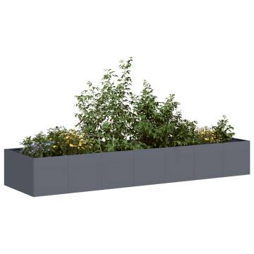 Stylish Anthracite Planter 280x80x40 cm | Durable Steel Design