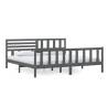 Grey Solid Wood Bed Frame 200x200 cm - Timeless Design