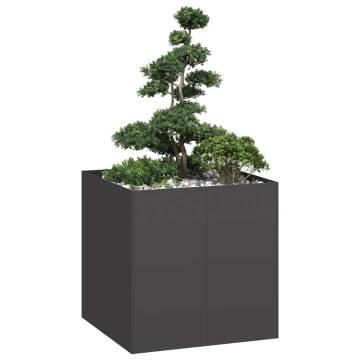 Stylish Black Steel Planter 80x80x80 cm for Outdoor Spaces