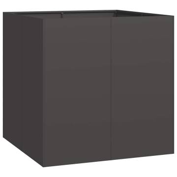 Stylish Black Steel Planter 80x80x80 cm for Outdoor Spaces